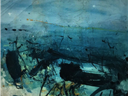 Sea Study, Alison Murdock. Alison works from a studio at Vernon Mill, Stockport. The sea is one of the recurring themes in her work which deals with mood and memory as well as gesture and mark making
